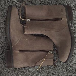 DKNY Taupe Leather Boots
